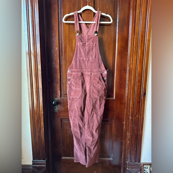American Eagle Brown Corduroy Overalls Women’s Size M - Picture 2 of 11